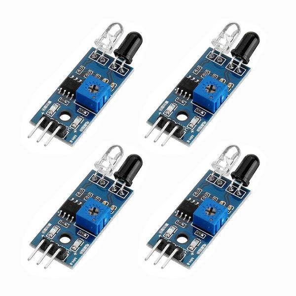geeta enterprises (Pack of 4) IR Proximity Sensor for line follower and Obstacle sensing Robots Security Circuit and Motion Detector Electronic Hobby ...