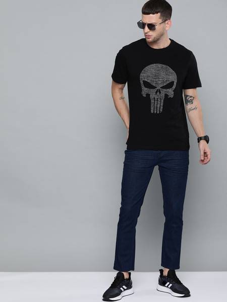 Kook N Keech Marvel Printed Men Round Neck Black T-Shirt