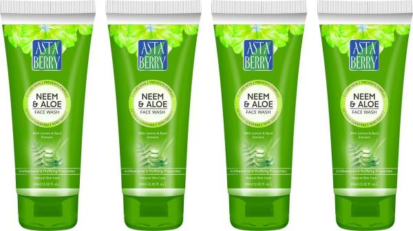 ASTABERRY Neem & Aloe 60ML (PACK OF 4) Face Wash
