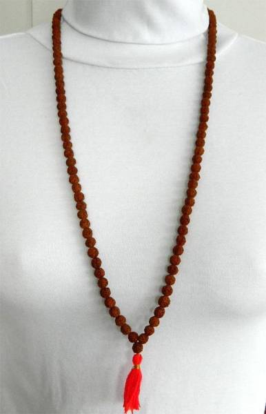 aura gems jewels Aura Gems Jewels 5 Mukhi 108 Beads, Beads Size 6mm, Certified Natural Rudraksha Mala Beads Stone Necklace