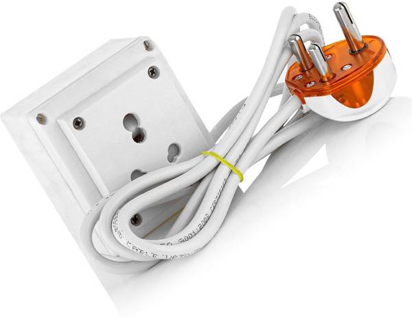 HI-PLASST 16A(20yard) Only Socket Extension Board with Long Wire 1 Socket 15/16 Amp (White) AC, Refrigerator, Washing Machine, Vacuum Cleaner, Microwa...