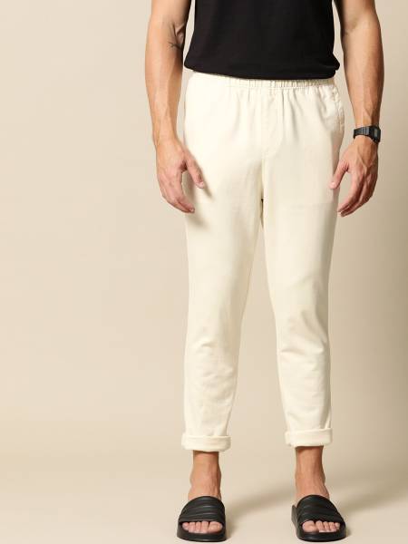 Mr Bowerbird Regular Fit Men White Trousers