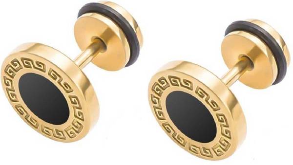 Essence Of Fashion New stylish golden colour earring pair 1 Stainless Steel Stud Earring Copper Stud Earring