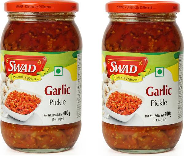 SWAD Distinctly Different and Delicious Garlic Pickle/ Lahsun Achar | 400g each Garlic Pickle