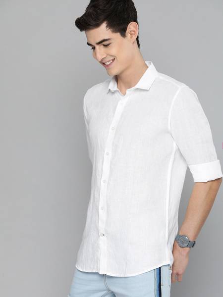 Mast & Harbour Men Solid Casual White Shirt