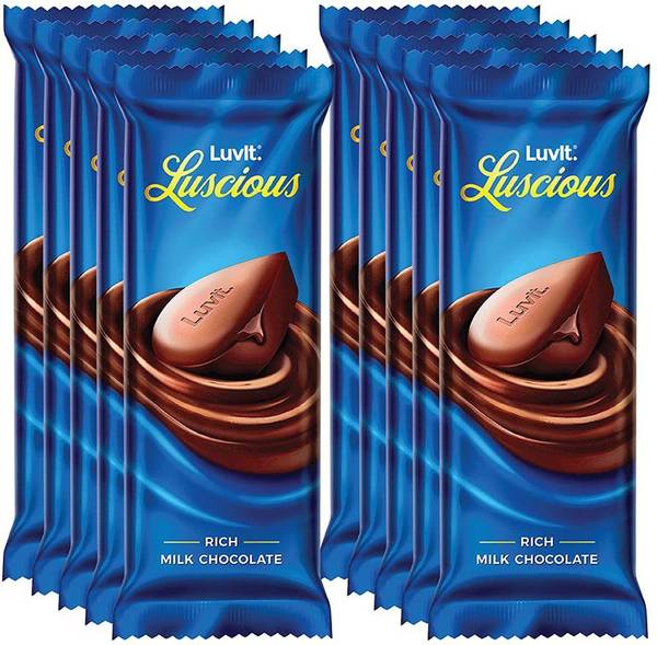 LuvIt Luscious Milk Chocolate Bars | Multipack | Deliciously Smooth Bars  (10 x 50 g)