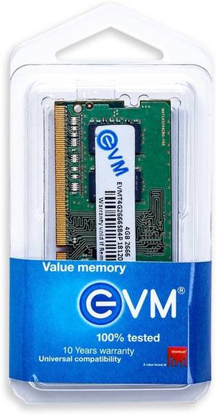 EVM DDR4 DDR4 4 GB (Dual Channel) Laptop (RAM 4GB DDR4 2666 MHz LAPTOP Memory)