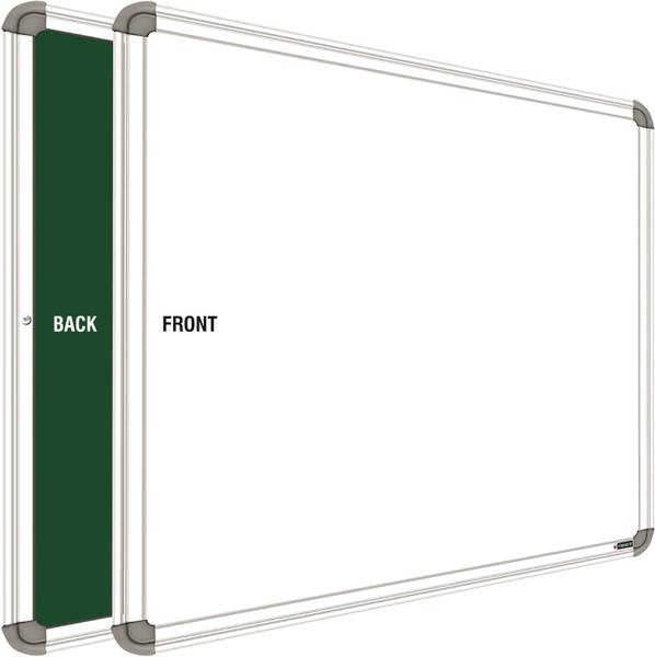 SRIRATNA 2x3 Feet Glossy Whiteboard, One Side White Board Marker and Reverse Side Green Chalk Board Surface Whiteboards White, Green board  (90 cm x 60 cm)