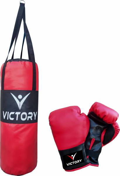 VICTORY Junior Filled Boxing kit Suitable For 6 To 12 Years Childrens Hanging Bag