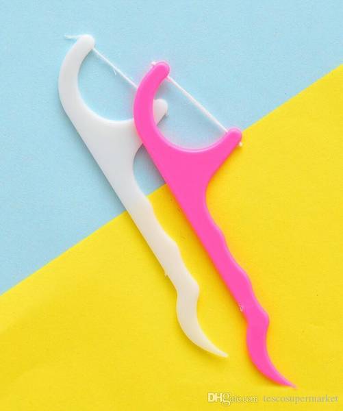 Elecsera 20 Pcs Disposable Oral Gum Teeth Clean Floss Thread Dental Nylon Wire Flossers Plastic Tooth Picks
