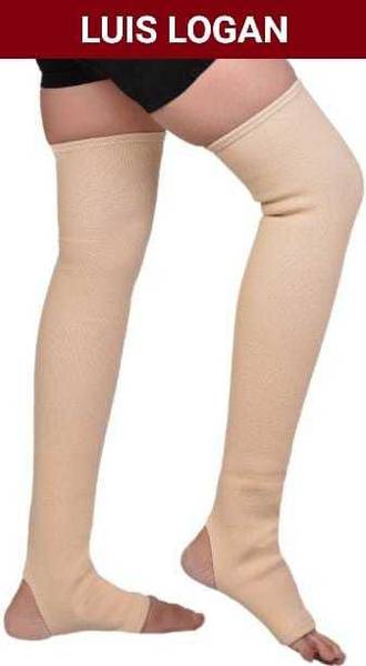 LUIS LOGAN Compression Above knee Stockings for Varicose Veins Knee Length Unisex (BEIGE,S) Knee Support