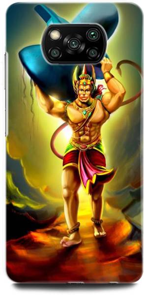 INTELLIZE Back Cover for POCO X3 MZB07Z0IN HANUMAN JI , LORD HANUMAN, GOD, BAJRANGBALI