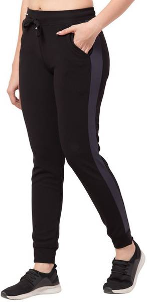 Bluecon Solid Women Black Track Pants