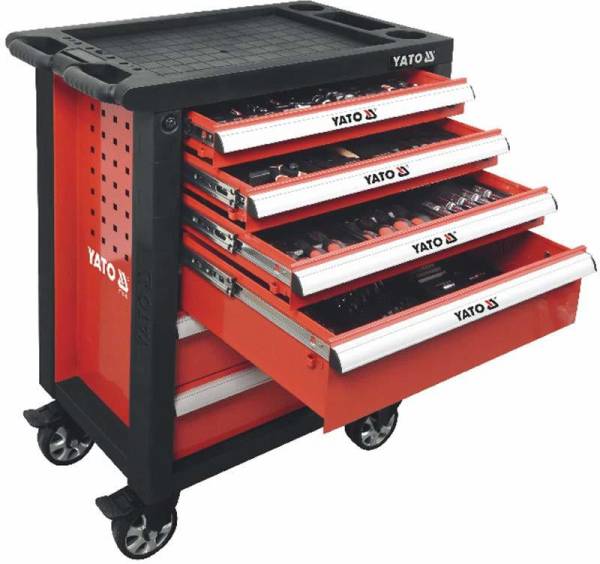 YATO YT-55300 New 177Pcs Cabinet Set|Tool Box|Industrial Tools|Sockets|Pilers|Screwdrivers|Sockets|Spanners|Cutters|Drill Bits|Hammers|6 drawers on ba...