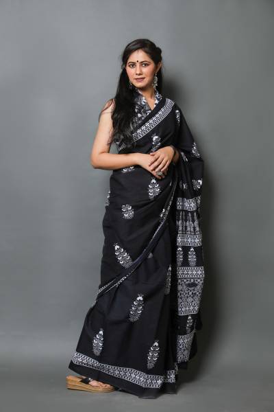 Daily wear pure hot sale cotton sarees