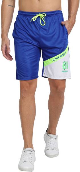 FTX Printed Men Blue, White Regular Shorts