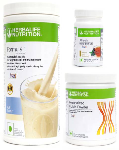 Herbalife Nutrition FORMULA-1 SHAKE KULFI-500 GM+PROTEIN POWDER -200 GM+AFRESH -TULSI-50 Protein Shake