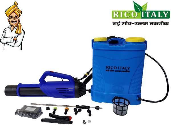 RICO ITALY HEAVY DUTY HIGH PRESSURE DOUBLE BATTERY OPERATED KNAPSACK SPRAYER 12 V 12AH 18Litre WITH BLOWER SPRAYER GUN For Agriculture insecticides sp...