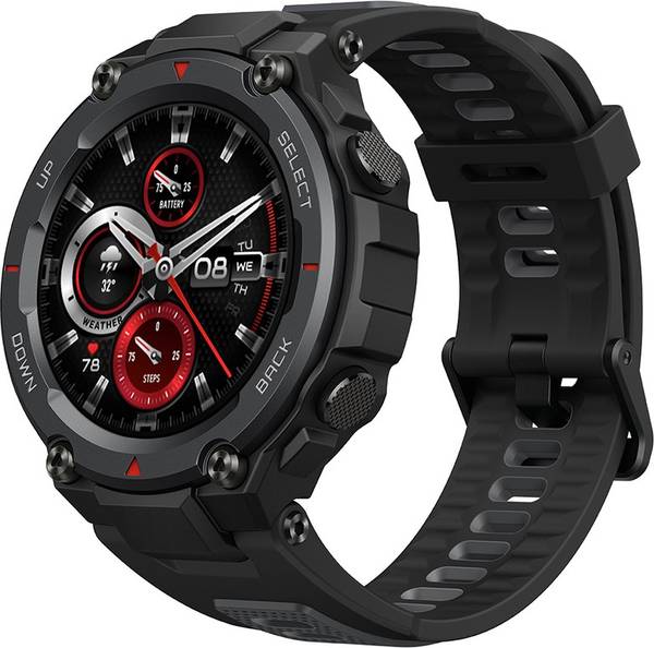 Amazfit T rex Pro 1.3 HD AMOLED with advanced GPS and 10 ATM water resistance Smartwatch  (Black Strap, Regular)