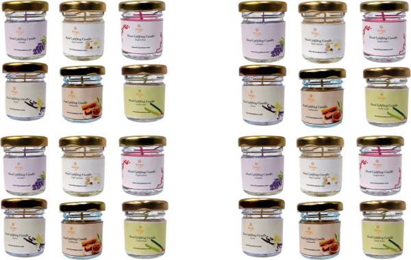 Floryn decor Jar Scented Candles Gift Set | Scented Candle Set of 24 | Highly fragranced Candles Pack of 24 Mini Jars (Pack of 24) Candle