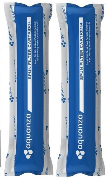 AQUANZA 2 pcs 10'' PP Spun Filter Candle Suitable For All Types Of Ro Water Purifier Solid Filter Cartridge