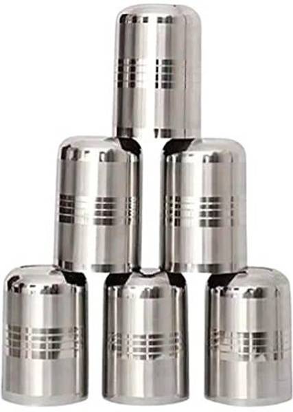 Finetouch (Pack of 6) MULTIPURPOSE STAINLESS STEEL ( EACH GLASS CAPACITY OF 350 ML ) Glass Set Water/Juice Glass