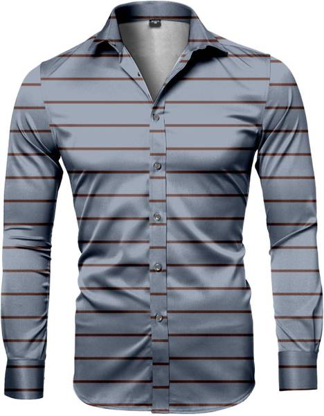 perfect n prime Men Printed Casual Grey, Brown Shirt