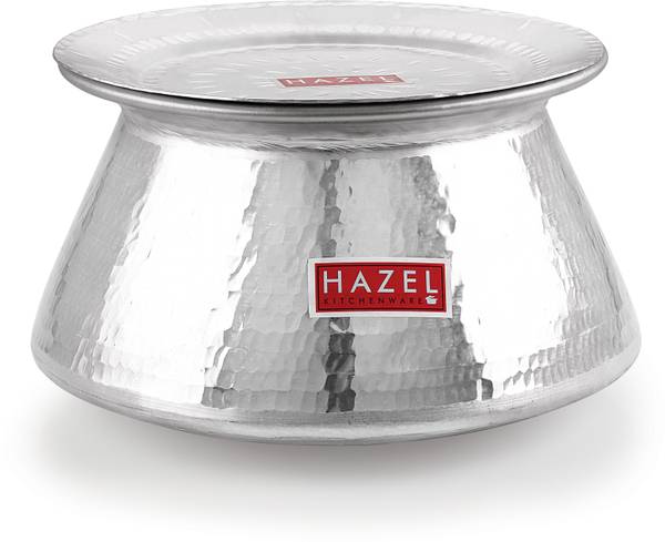 HAZEL Aluminium Hammered Finish Handi With Lid Biryani Rice Cooking Pot Degri Tope Patila vessel, 28.5 cm, 10 Litre Handi 10 L with Lid