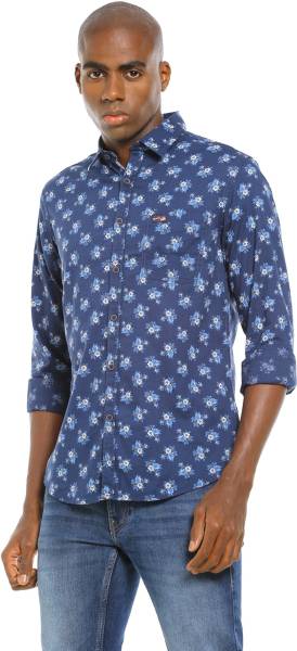 U.S. POLO ASSN. Men Printed Casual Blue Shirt