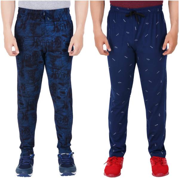 Guide Printed Men Dark Blue, Blue Track Pants