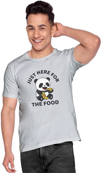 The Souled Store Printed Men Round Neck Grey T-Shirt