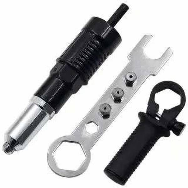 A&S TOOLSHOP Electric Rivet Nut Gun Cordless Riveting Drill Adaptor Insert Nut Tools Suitable for 3.2 4.8 mm Rivets Interface Heavy Duty Slow Hitting ...