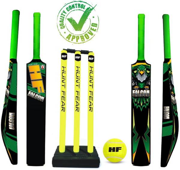 HF FALCON EDITION ( PLAYERS FIRST KIT ) HIGH QUALITY HARD PLASTIC KIT 1 BAT 2.5'' BAT AND 1 SET STUMP , 1 TENNIS BALL Cricket Kit
