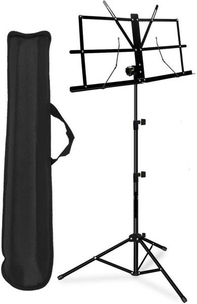 DawnRays Folding Sheet Music Stand Music Note Lyrics Book Stand Portable Strong Body Notation Stand Music Sheet Clip Holder Tripod Base For Books, Not...