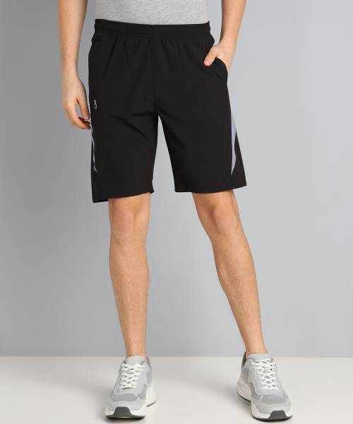 Lemona Color Block Men Black Basic Shorts, Running Shorts