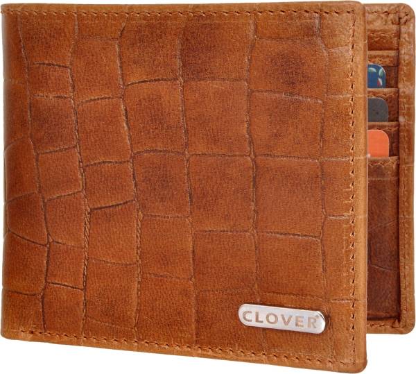 CLOVER Men Casual, Formal, Ethnic, Travel, Trendy, Evening/Party Brown Genuine Leather Wallet