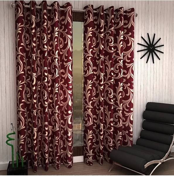 Flipkart SmartBuy 153 cm (5 ft) Polyester Semi Transparent Window Curtain (Pack Of 2)