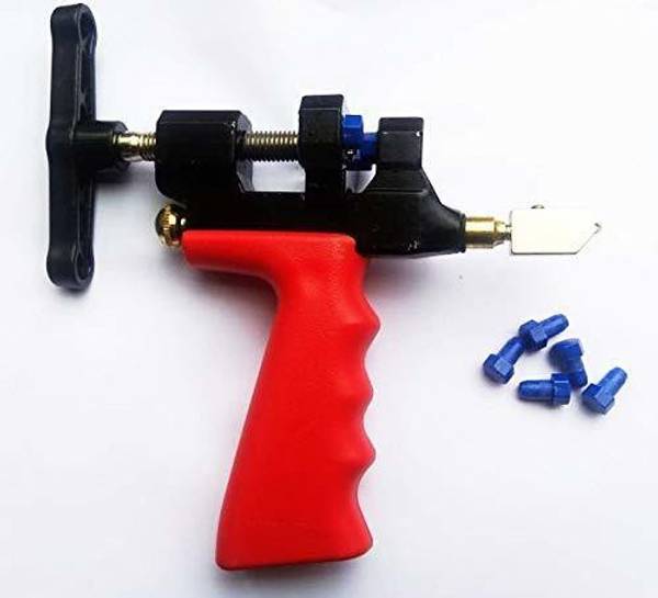 AS TOOL CENTER Tile Cum Glass Cutter with Breaker Attached, Pistol Type Handle, Carbide Wheel Tip Blade, Cutting Capacity Upto 12mm Thickness Brand: A...