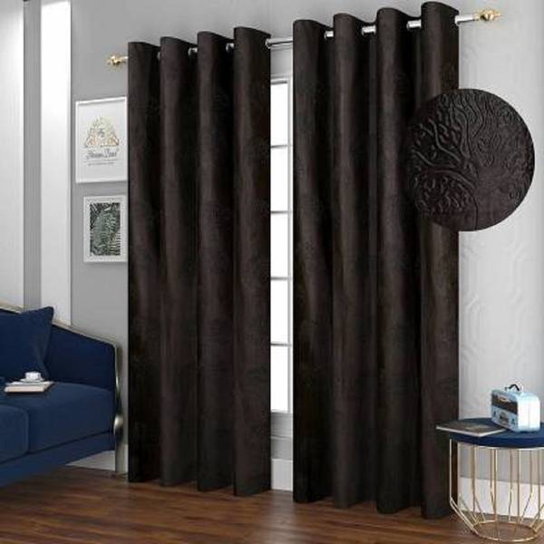 Radhey Radhey Decor 304 cm (10 ft) Polyester Blackout Long Door Curtain (Pack Of 2)