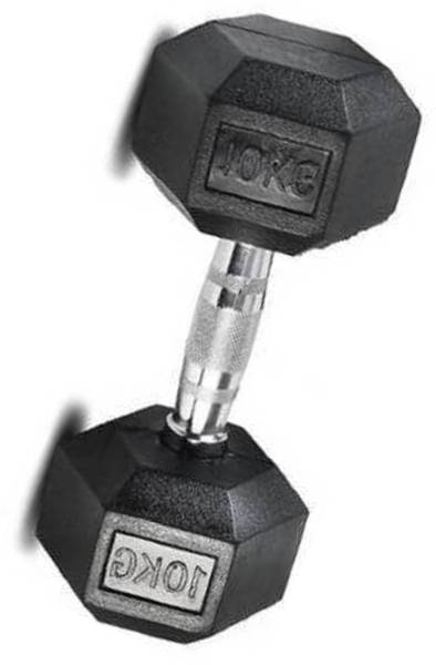 Sahib Trader Best Quality Dumbbell single (10kg*1) gon Dumbbell for Home Gym Workout Fixed Weight Dumbbell