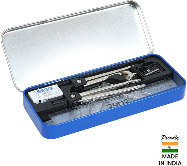 DOMS Smart Geometry kit Kids Safe Pack of 12 Instruments Geometry Box