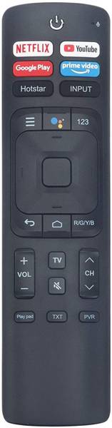 vcony Remote Compatible for 4k LED LCD HD Remote Control with Netflix Google Play Prime Video Hotstar YouTube Function (Non-Voice) VU Smart Remote Con...