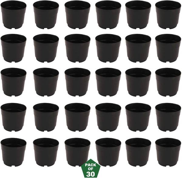 Varshney Gardening 4" Black Mini Nursery Pot Plant Container Set