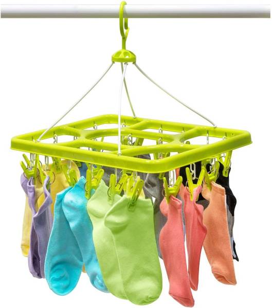 Urbanware Plastic Clothes Drying Hanger with 32 Clips Plastic Cloth Clips Plastic Cloth Clips (Multicolor) Plastic Cloth Clips