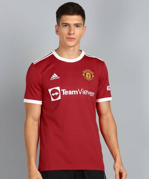 ADIDAS Sporty Men Round Neck Red T-Shirt