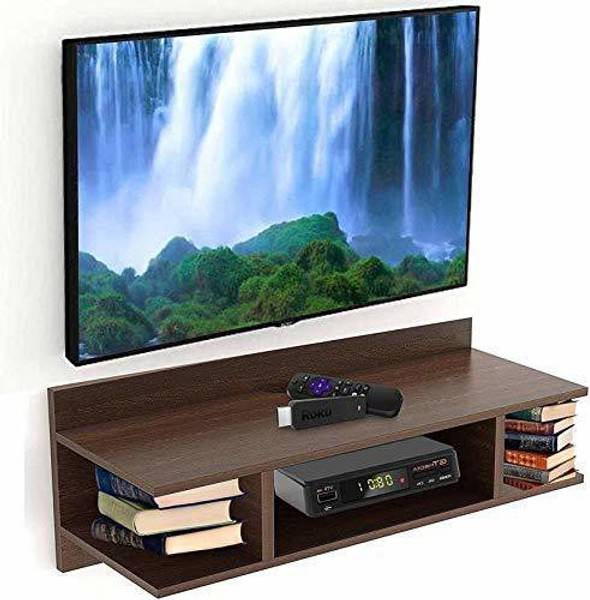 Hindwood Wall set top box stand tv twitter MDF (Medium Density Fiber), Wooden Wall Shelf