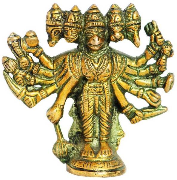 SHRI ASTHA VINAYAK Hanuman Brass Idol Decorative Showpiece - 9 cm