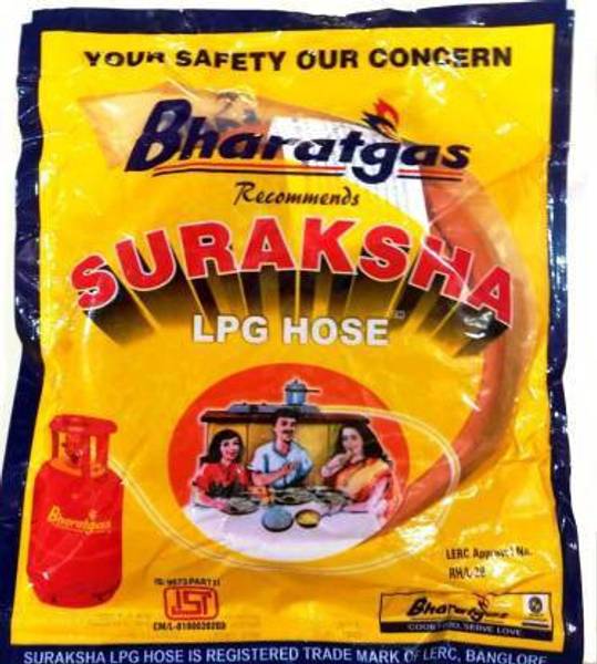 Handu Bharat Original 1.5 Meters Steel Wire Reinforced LPG Hose (Orange) with ISI Certified Use Gas Cylinder Regulator Lpg Hose Gas Pipe 3 Steel Wire ...