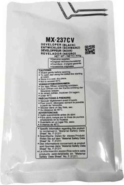 wetech MX-237 Developer Toner (Black) Compatible for Use Sharp AR-6020, AR-6020D, AR-6020N, AR-6023, AR-6023D, AR-6023N, AR-6026N Black Ink Toner Powd...