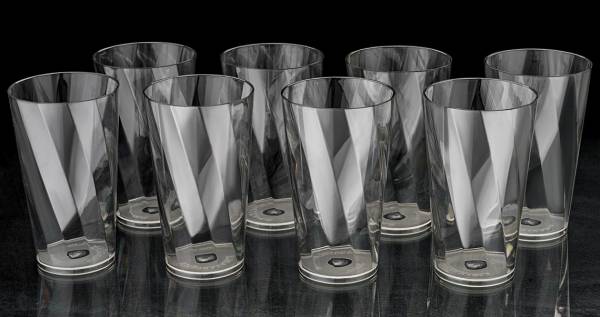 Flipkart SmartBuy (Pack of 8) Twisted Pattern Water Juice Plastic White Glass Set Water/Juice Glass
